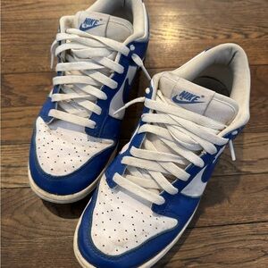 Nike Royal Blue and White Dunks - Kentucky